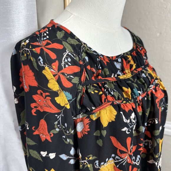 Tops Floral Blouse Long Sleeve Multicoloured Women’s Size M by Gipson - Picture 3 of 10